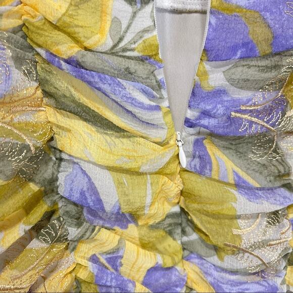 RUNAWAY The Label Paradise Mini Dress in Yellow/Lilac Size XS US 2 UK 6 NWOT - Picture 14 of 16